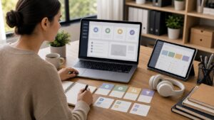 Course administrator configuring a blank LMS setup dashboard
