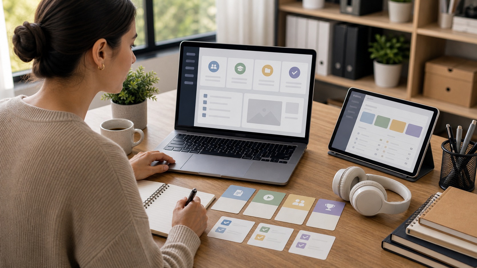 Course administrator configuring a blank LMS setup dashboard
