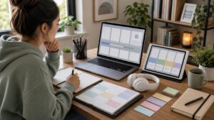Learner planning a flexible self-paced online study session