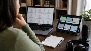 Online learning scene for virtual classroom vs online learning: key differences explained