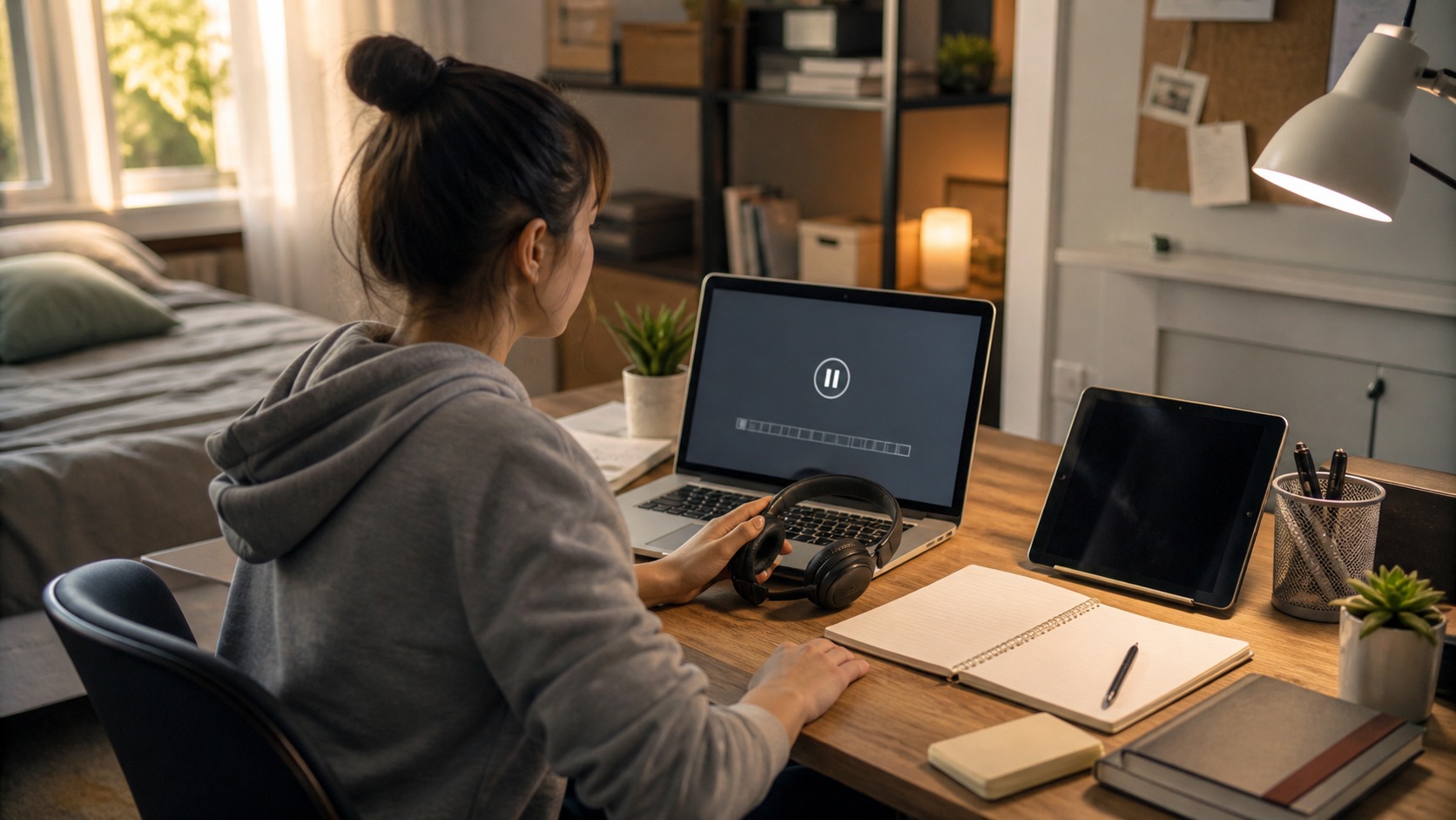 Online learning scene for why motivation fades and how to get it back