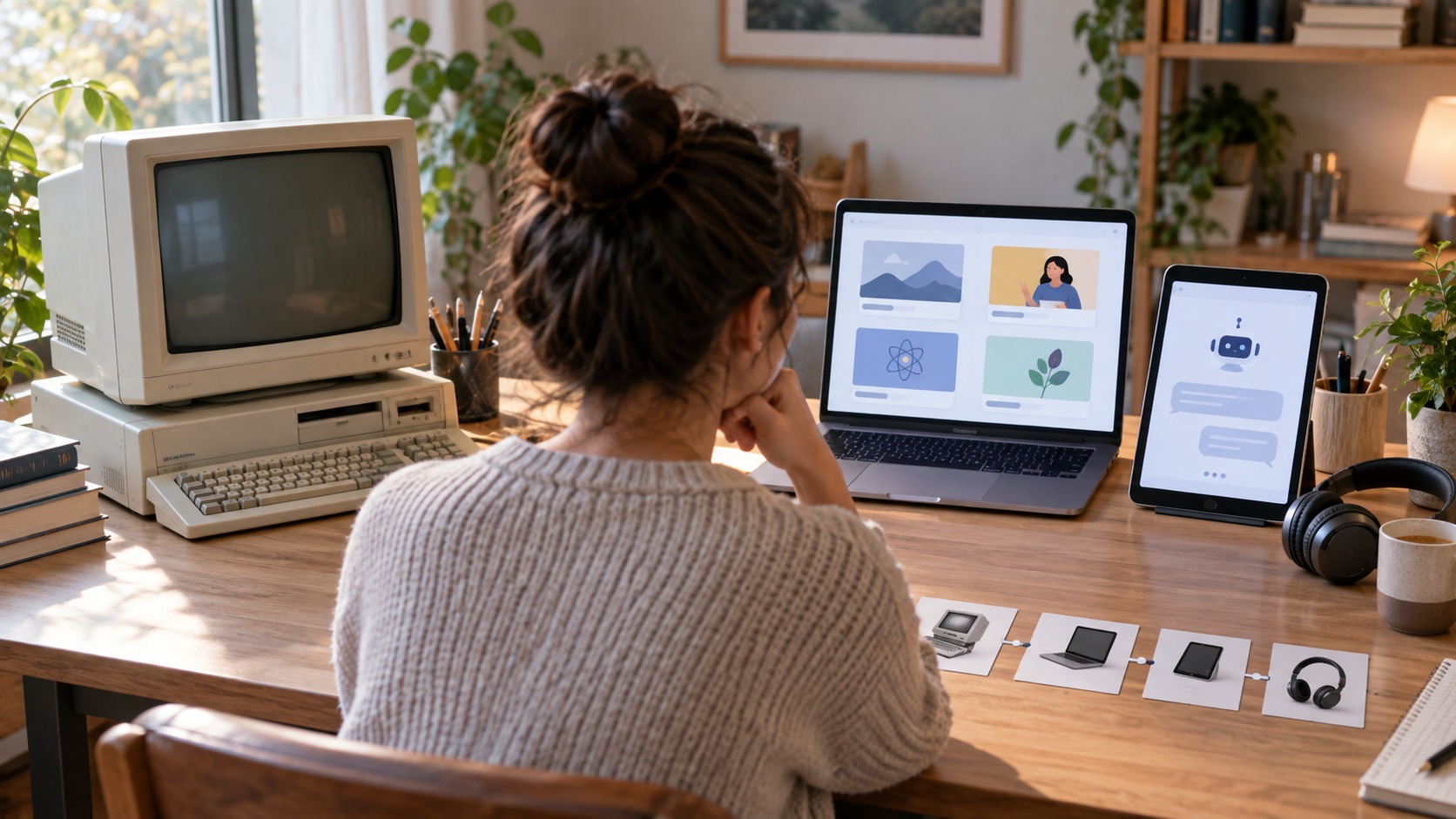 Online learning scene for the history of e-learning: from early computers to ai tutors